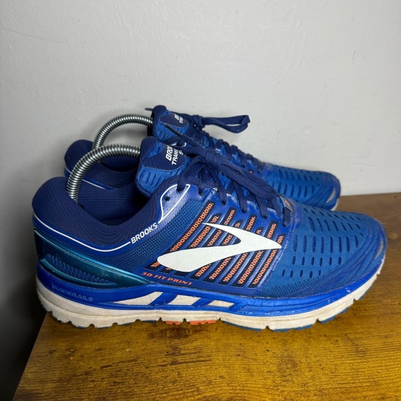 Brooks Other - Brooks Transcend 5 Mens Running Shoes Blue Orange Size 8.5 Medium D